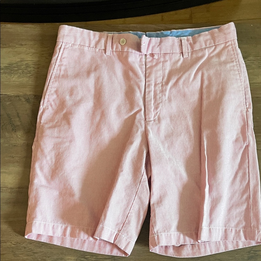 Peter Millar Men's Pink Striped Flat Front Shorts